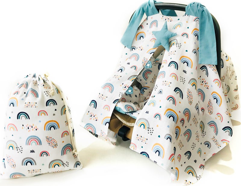 Atölye Eda Muslin Stroller Cover Cushion Pouch 3 Pieces - Image 1
