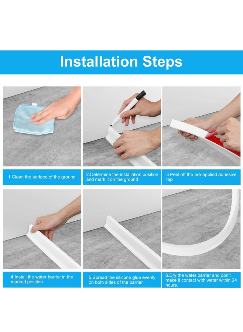 spa luxetique Collapsible Shower Water Dam, Shower Threshold Water Stopper Barrier and Retention System and Keeps Water Inside Threshold Dry and Wet Separation - Image 2