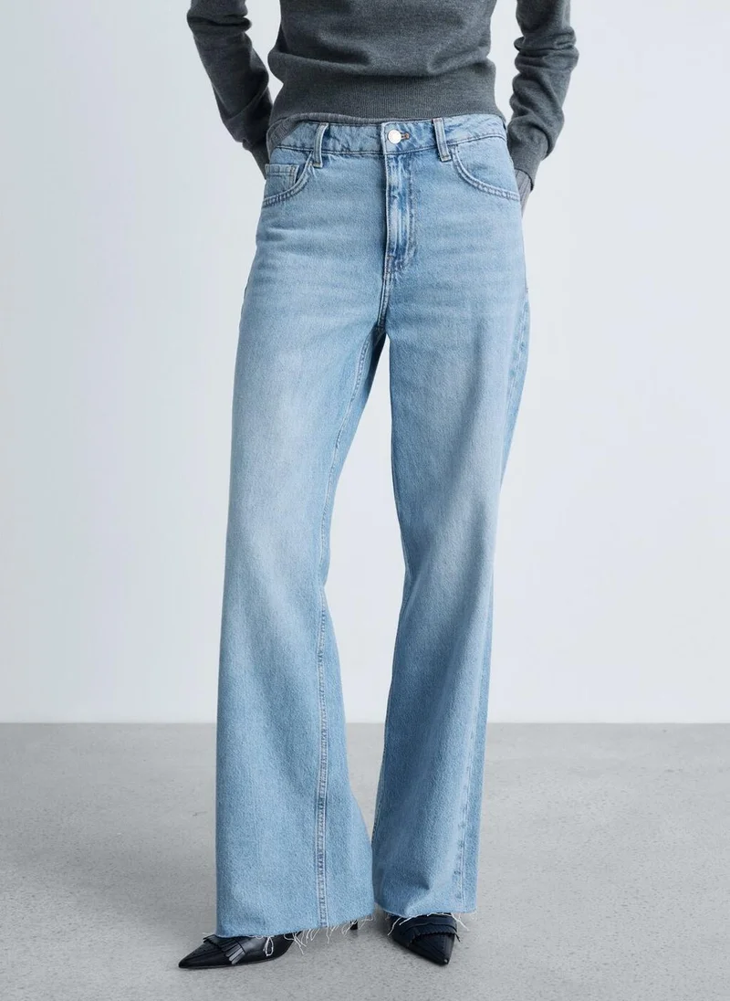 MANGO Danila Wide Leg High Rise Jeans