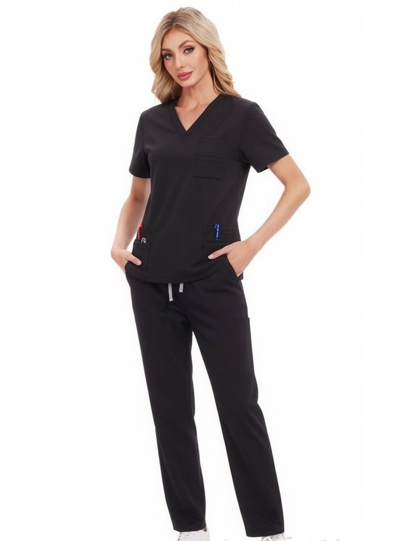Joychic Womens Men Medical Scrubs Set Unisex Scrub Top and Scrub Pant Set Medical Uniform Scrubs Medical Uniform Set - Image 3