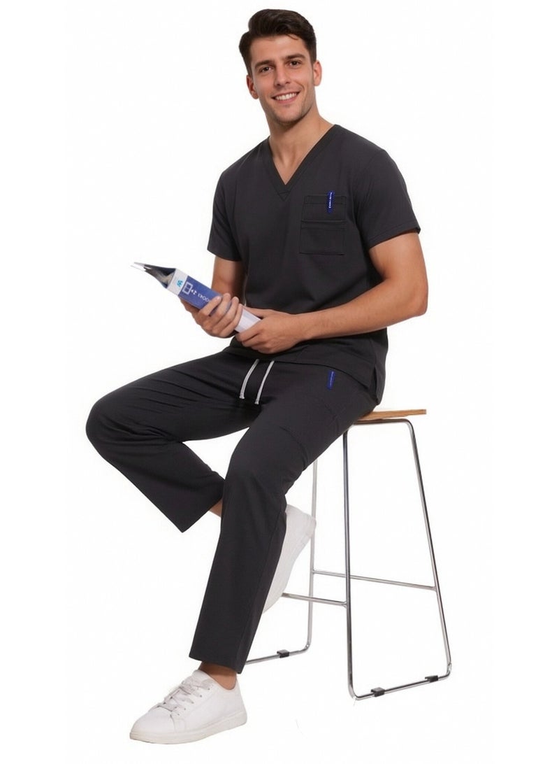 Joychic Womens Men Medical Scrubs Set Unisex Scrub Top and Scrub Pant Set Medical Uniform Scrubs Medical Uniform Set - Image 2