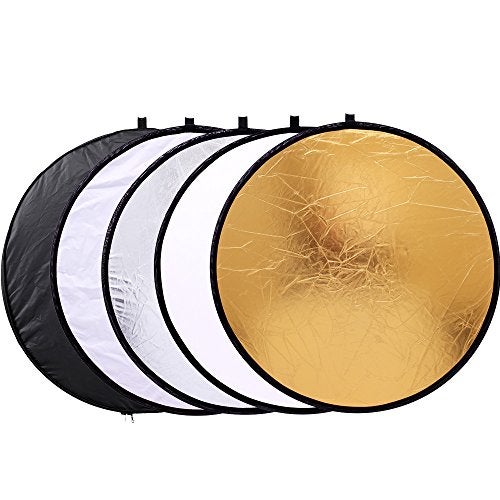 TRUMAGINE 43"/110cm 5-in-1 Light Reflector for Photography Collapsible Multi-Disc Round with Bag - Translucent, Gold, Silver, Black and White for Studio Photography Lighting and Outdoor Lighting - Image 1