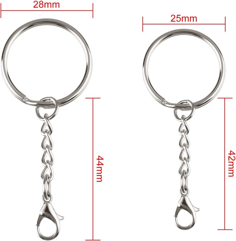 TUPARKA 55 PCS Metal Keychain Rings with Lobster Clasp for Crafts - 2 Sizes - Image 2