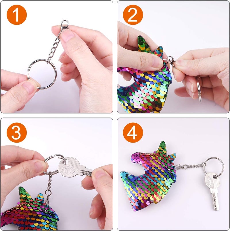 TUPARKA 55 PCS Metal Keychain Rings with Lobster Clasp for Crafts - 2 Sizes - Image 3