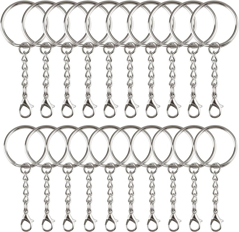 TUPARKA 55 PCS Metal Keychain Rings with Lobster Clasp for Crafts - 2 Sizes - Image 1