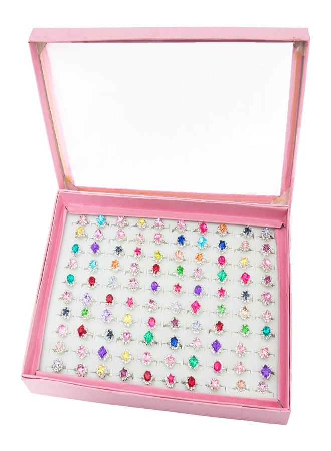 SOTOGO 100 Pieces Little Girl Rings Jewelry Rings Girl Pretend Play Ring and Dress up Ring, Little Girls Gift - Image 1