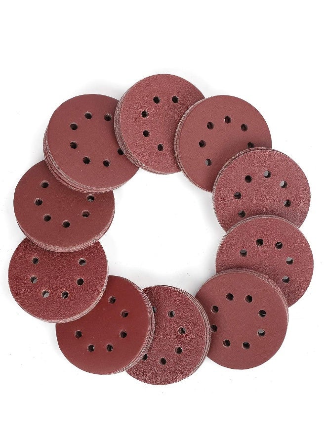 150 piece Sanding Discs Set  5 Inch 8 Hole Sandpaper 10 Grades Include 60 80 100 120 150 180 240 320 400 600 Grits for Random Orbital Sander  Not for Oscillating Tools or Mouse Sander - Image 1