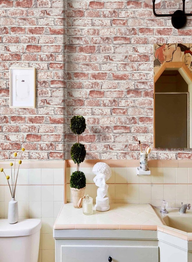 Sevalo Red Brick Wallpaper Peel and Stick Wallpaper Brick Contact Paper for Walls 3D Faux Brick Wall Paper for Bedroom Self-Adhesive Removable Wallpaper for Kitchen Backsplash Dorm Room 17.3“×78.7” - Image 5