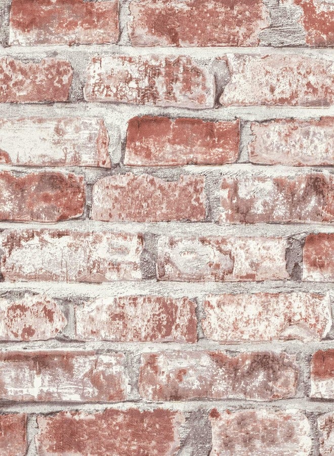 Sevalo Red Brick Wallpaper Peel and Stick Wallpaper Brick Contact Paper for Walls 3D Faux Brick Wall Paper for Bedroom Self-Adhesive Removable Wallpaper for Kitchen Backsplash Dorm Room 17.3“×78.7” - Image 1