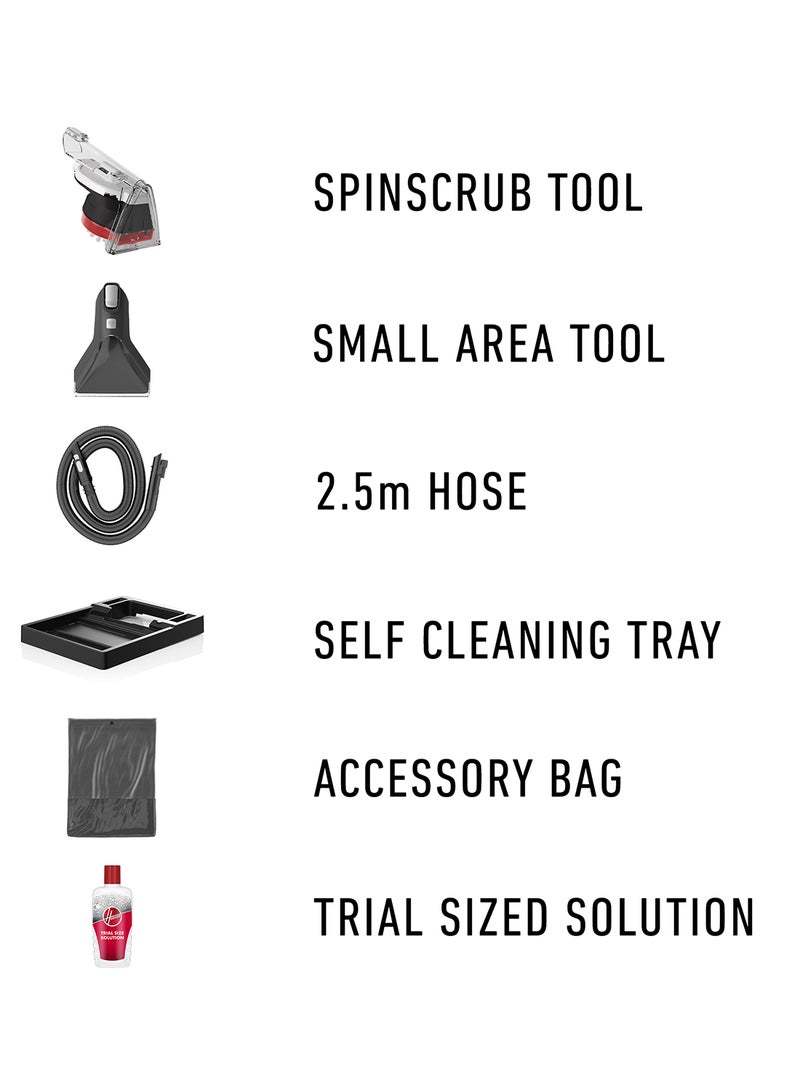 HOOVER SmartWash Advanced Carpet Washer | Automatic Wash & Dry with Motion-Sense Technology | Deep cleaning | Kills 99% Bacteria | Self-Cleaning Tray & Spot Boost Mode for Tough Stains | 3.8 L 1000 W CDCW-SWAM Black, Red - Image 2