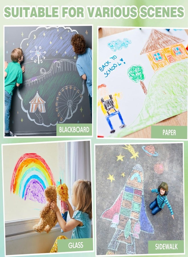 Zhenbuco Dustless Chalk for Kids - 6 PCS Colored Dust-free Twistable Toddler Chalk with Plastic Holder, Non-toxic Washable Easter Sidewalk Chalk for Chalkboard Drawing & Writing - Gift Box Packed - Image 5