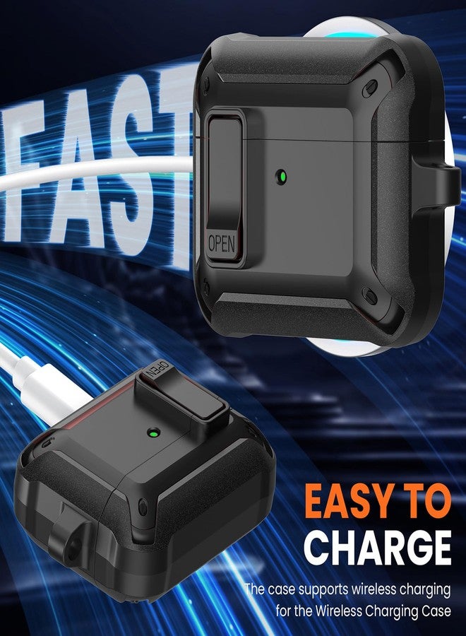 متوافق مع AirPods Pro 3 Case Lock 2025، غطاء حماية مقاوم للصدمات AirPods iPod Pro الجيل الثالث للرجال والنساء مع مجموعة تنظيف وحلقة تثبيت باللون الأسود - Image 5