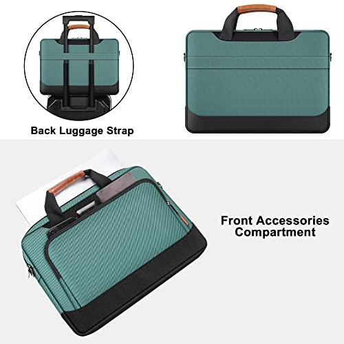 DOMISO 15-15.6 Inch Laptop Bag Business Briefcase Laptop Case Compatible with Lenovo 15.6" Ideapad 330/16" MacBook Pro/HP EliteBook 850 G3/Envy x360 15/Latitude 3580/Acer Chromebook/Asus,Green - Image 2