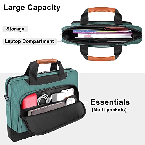 DOMISO 15-15.6 Inch Laptop Bag Business Briefcase Laptop Case Compatible with Lenovo 15.6" Ideapad 330/16" MacBook Pro/HP EliteBook 850 G3/Envy x360 15/Latitude 3580/Acer Chromebook/Asus,Green - Image 4