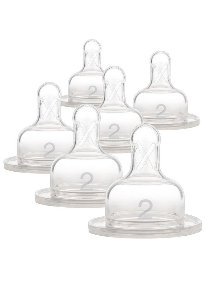 Dr. Brown's - Dr. Brown's Original Wide-Neck Nipple, Level 2 (3m+), 6-Pack - Image 1