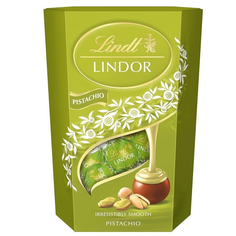 Lindt Lindor Pistachio Cream Filled Chocolate Ball Irresistibly Smooth- 200gms - Image 1