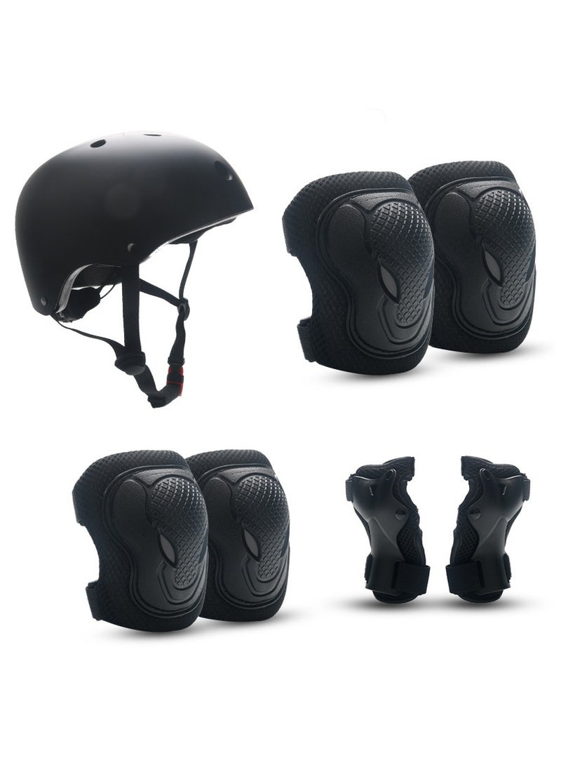 Soofam Kids Helmet And Pad Set, 7 In 1 Kids Bike Helmet Set, Adjustable Kids Helmet Elbow Pads Wrist Guards, Protective Gear Set For Scooter Skateboard Roller Skating Cycling - Image 1