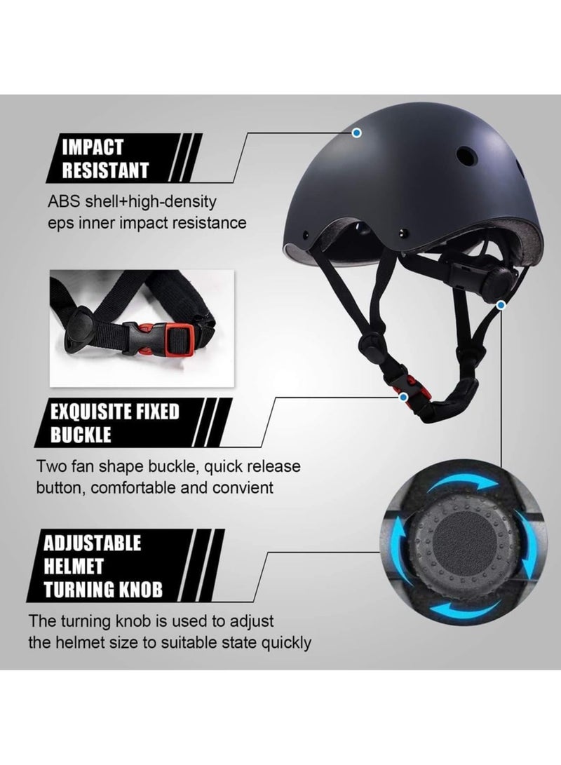 Soofam Kids Helmet And Pad Set, 7 In 1 Kids Bike Helmet Set, Adjustable Kids Helmet Elbow Pads Wrist Guards, Protective Gear Set For Scooter Skateboard Roller Skating Cycling - Image 2