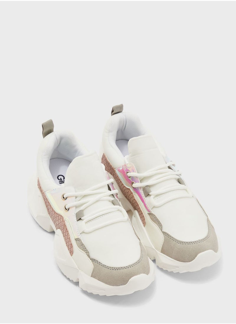 Ginger - Mix Material Chunky Sneakers - Image 1