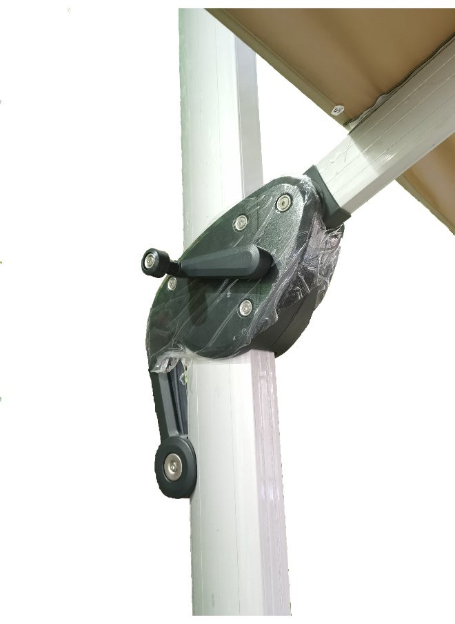 Oasis Casual Aluminium Khaaki Color Umbrella with 120 KGs Marble Base 3.5M x 3.5M  - Image 3