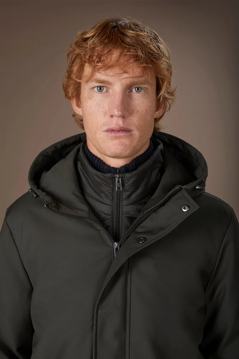 Doppelganger Green Men's padded jacket in technical fabric regular fit - Military for Men | Best Price UAE