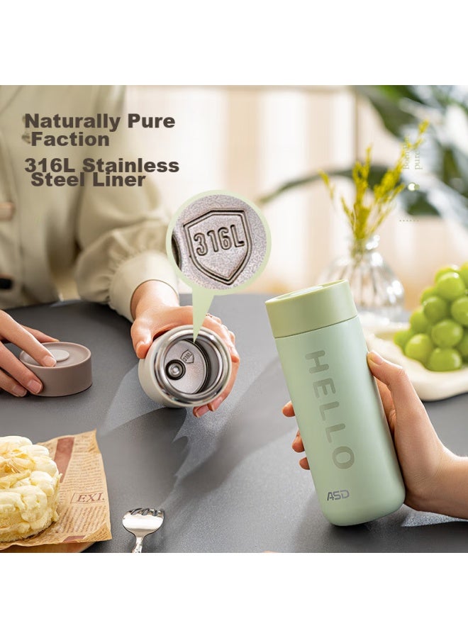 Asd 316l Stainless Steel Vacuum Insulated Tumbler For Home, Office, And Students, Long-lasting Heat Retention, 400ml, Brown - Image 3