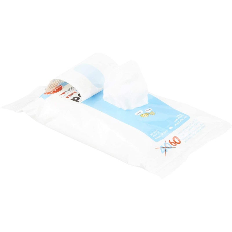 Petkin Petwipes for Dogs and Cats Extra Valu-Pack, Wipes Away Daily Dirt and Odor, Cleans Face, Ears, Body and Eye Area, Super Convenient, Ideal for Home or Travel 60 Wipes - Image 2