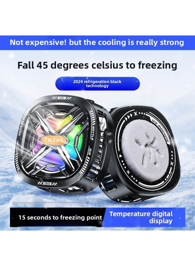 The FS05 Mobile Phone Radiator Digital Display Three-speed Adjustment Semiconductor Frozen Refrigeration Hand Tour Live Fast Cooling-Color:FS05 Black  - Image 2