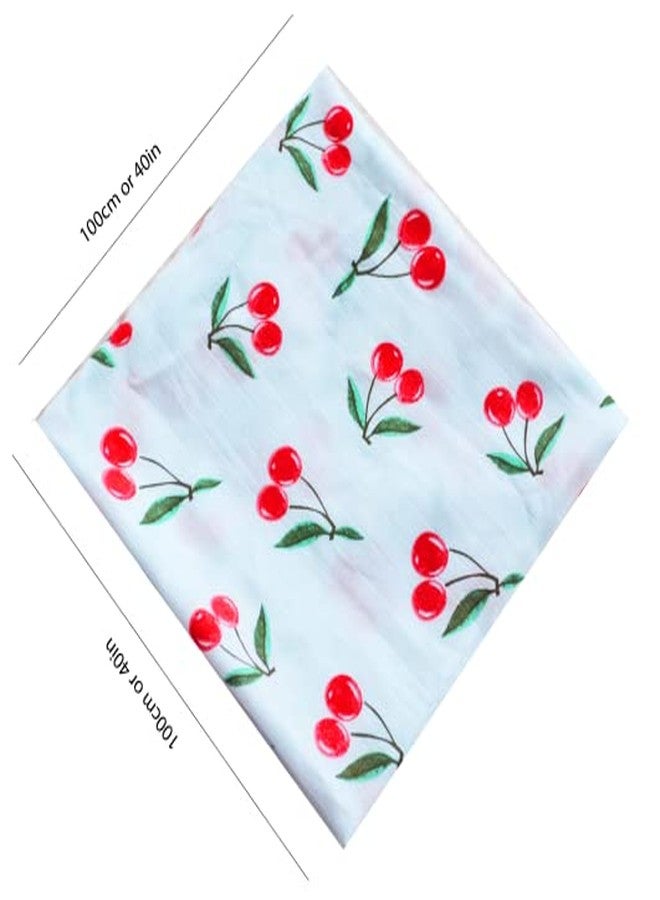Ireeya Organic Cotton Muslin Baby Swaddle Wrap (Cherry & Elephant) - Image 5