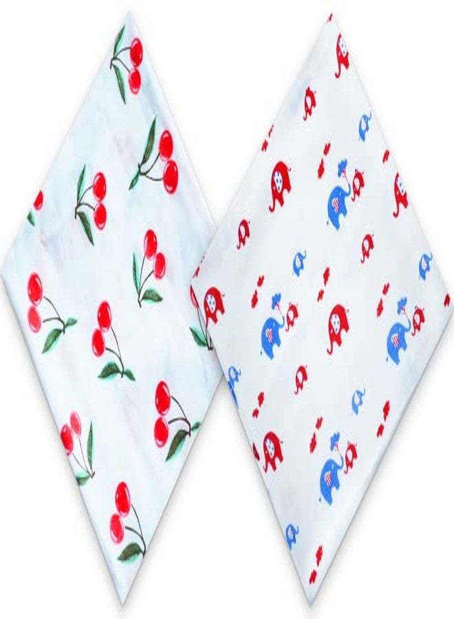 Ireeya Organic Cotton Muslin Baby Swaddle Wrap (Cherry & Elephant) - Image 1