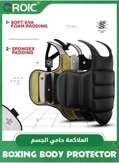 GROIC Boxing Chest Guard, Boxing Body Protector Reversible, Kickboxing MMA Muay Thai Chest Guard, Sparring Training Heavy Punching, Martial Arts Belly Protection Pad, Taekwondo TKD Vest, Adults,160-180cm  - Image 4