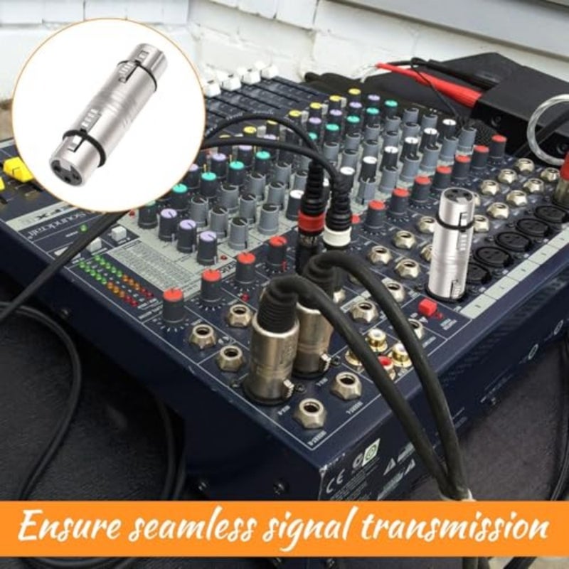 محول XLR أنثى إلى أنثى، قطعتان من موصل الصوت ذو 3 دبابيس، وصلة كابل XLR للميكروفون، الخلاط، الواجهة، معدات الاستوديو، غلاف معدني متين للحصول على صوت واضح - Image 5