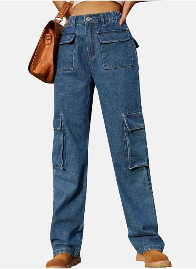 YUNIQEE Blue Straight Fit Jeans