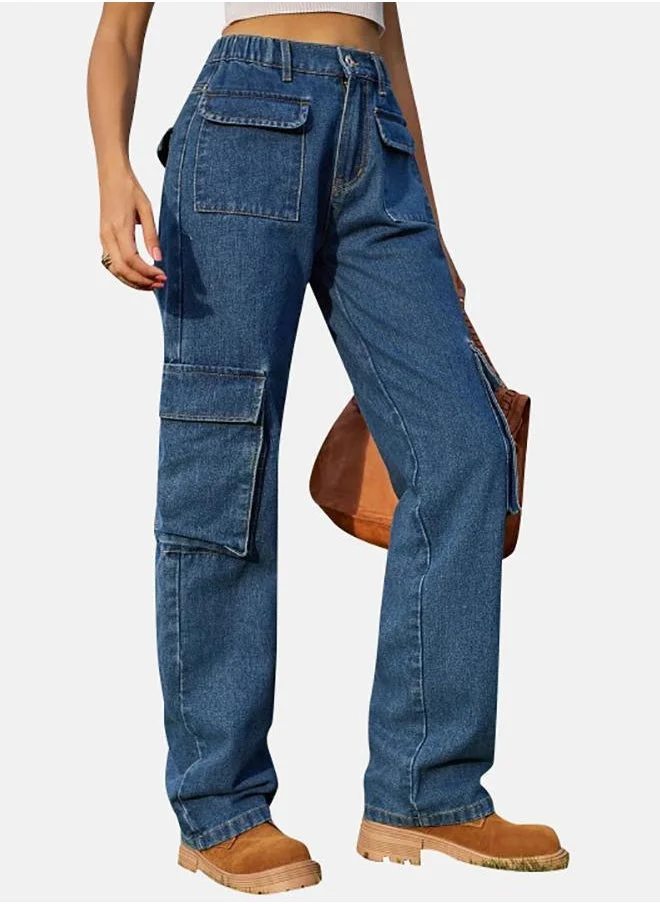 YUNIQEE Blue Straight Fit Jeans