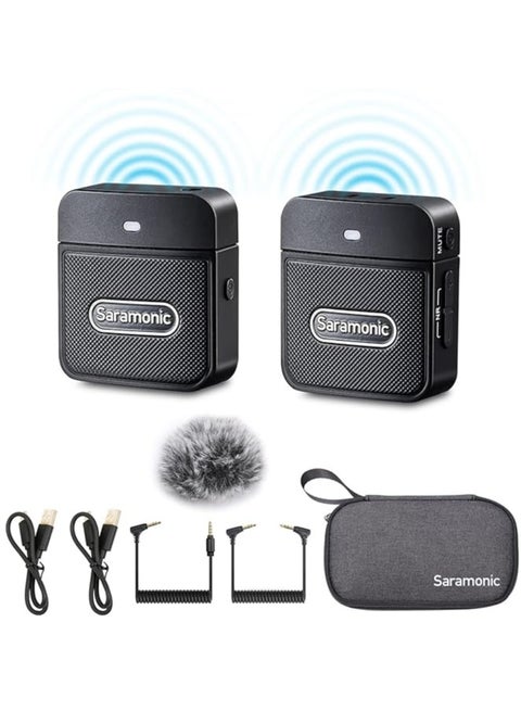 Saramonic Wireless Lavalier Microphone Blink100 B1 2.4GHz Wireless Microphone With Transmitter & Receiver for DSLR Cameras, iPhone,iPad and Android, 164ft Range, Lapel Mic for Recording, Teaching