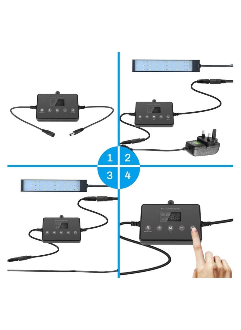 Aquarium Light Timer LED for Digital Dimmer Controller with 5.5mm Power Connector 12-24V Fish Tank Modulator Intelligent Dimming System