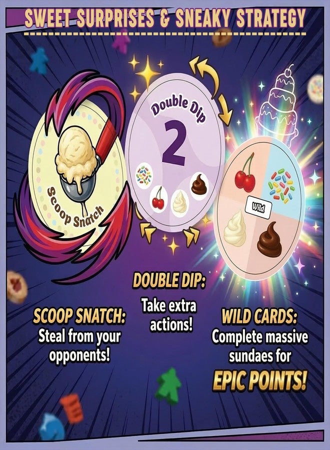 Point Games Sundae Funday Family Board Game Ice Cream Building Card Game for Kids & Adults - Scoop, Stack & Score! - Fun Family Game Night, 2-4 Players, Ages 6+ - Image 4