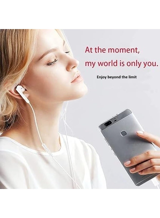 MUNTAQI USB-C Wired Earphones with Mic & Volume Control – Type-C Noise-Isolating Stereo Headphones for Android, Samsung, Huawei, OnePlus & More – Clear Sound, Tangle-Free Cable - Image 4