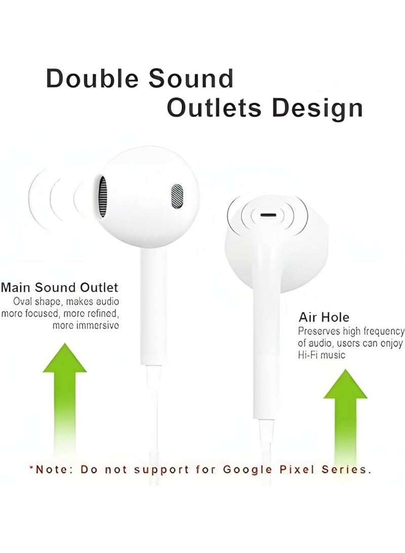 MUNTAQI USB-C Wired Earphones with Mic & Volume Control – Type-C Noise-Isolating Stereo Headphones for Android, Samsung, Huawei, OnePlus & More – Clear Sound, Tangle-Free Cable - Image 3