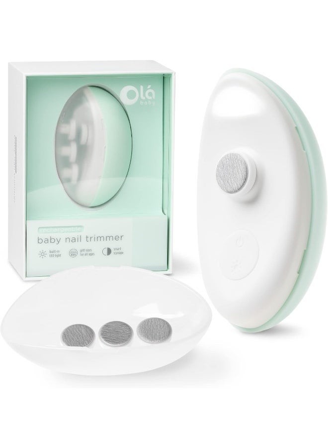 Olababy Rechargeable Electric Baby Nail Trimmer | Newborn Nail Clipper | Electronic File for Babies | Infant/Toddler Nail Grooming Kit | Portable Manicure Essentials | LED Light Fingernail Cutter Set - Image 1