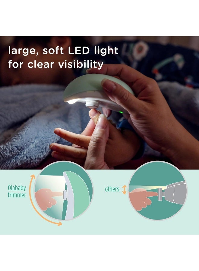 Olababy Rechargeable Electric Baby Nail Trimmer | Newborn Nail Clipper | Electronic File for Babies | Infant/Toddler Nail Grooming Kit | Portable Manicure Essentials | LED Light Fingernail Cutter Set - Image 3