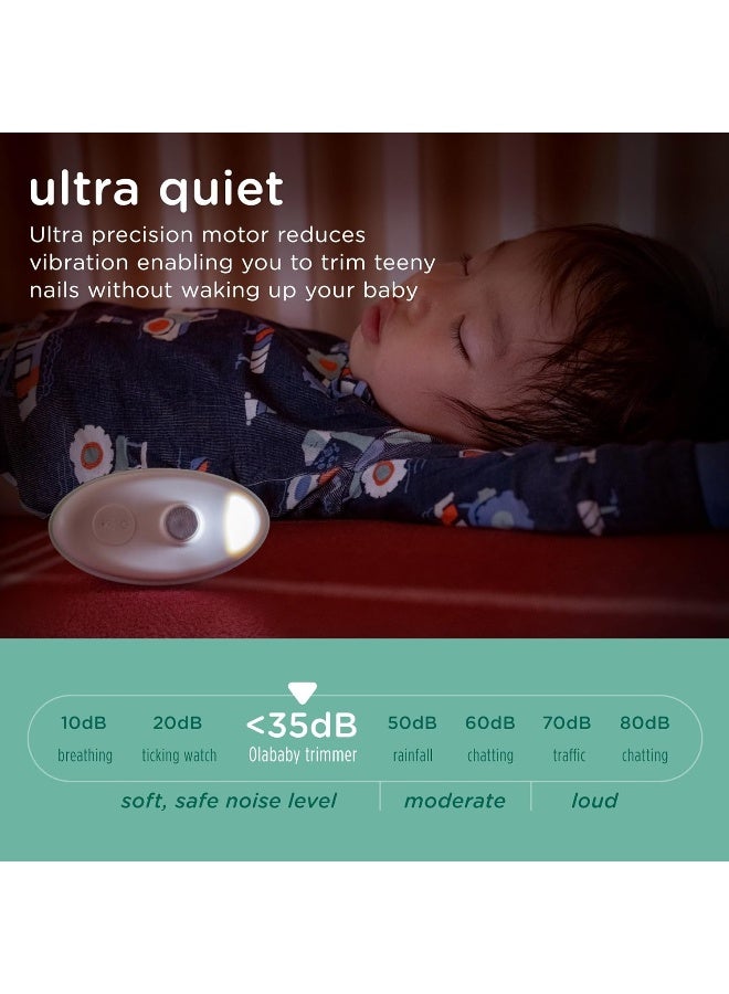 Olababy Rechargeable Electric Baby Nail Trimmer | Newborn Nail Clipper | Electronic File for Babies | Infant/Toddler Nail Grooming Kit | Portable Manicure Essentials | LED Light Fingernail Cutter Set - Image 4