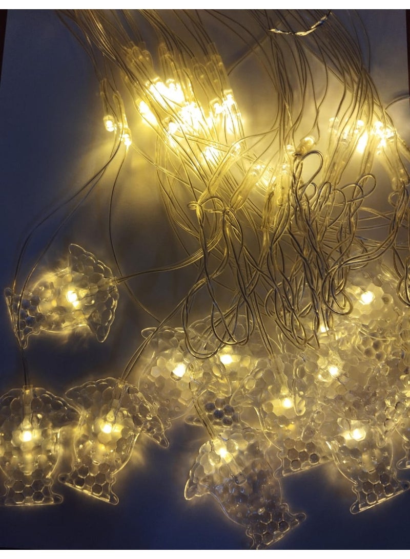 نجفة شوب فرع LED بفوانيس مضيئه 4 متر،إضاءة ورم  دافئة لتزيين رمضان والديكور للمنزل والاحتفالات - Image 1
