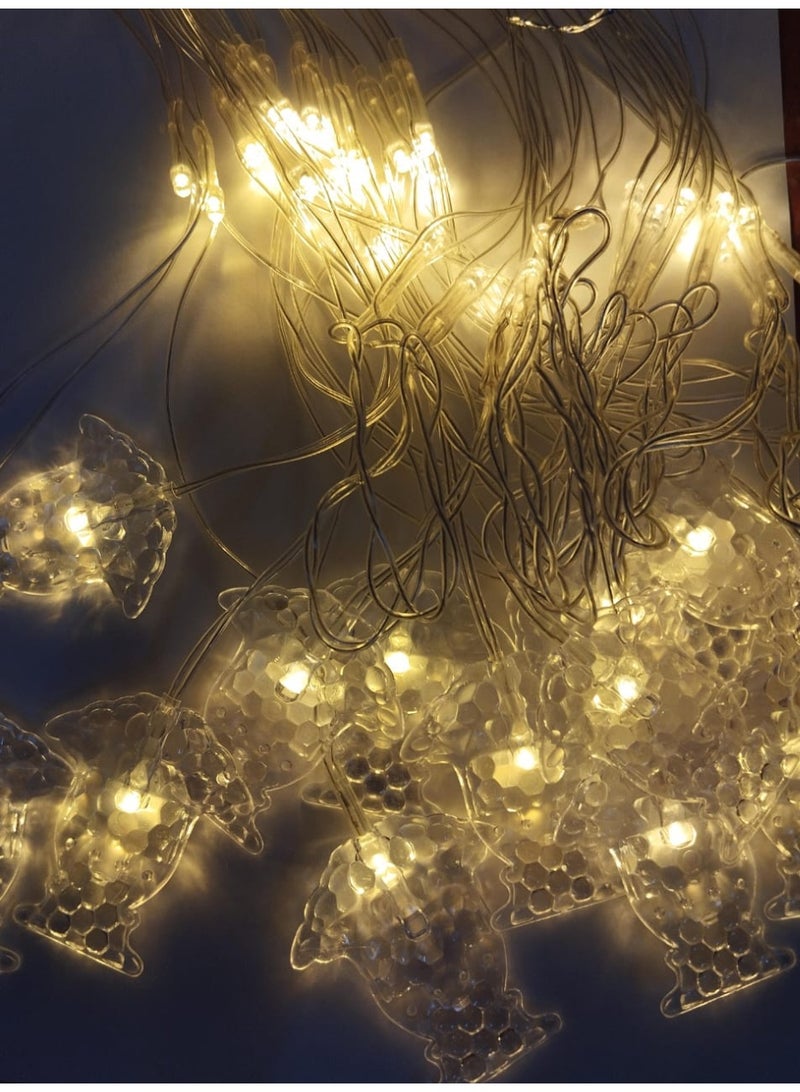 نجفة شوب فرع LED بفوانيس مضيئه 4 متر،إضاءة ورم  دافئة لتزيين رمضان والديكور للمنزل والاحتفالات - Image 2
