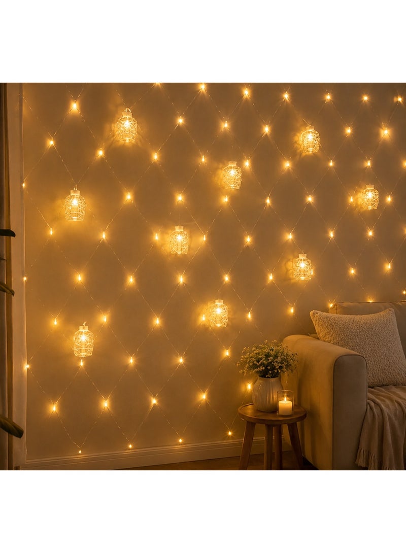 نجفة شوب فرع LED بفوانيس مضيئه 4 متر،إضاءة ورم  دافئة لتزيين رمضان والديكور للمنزل والاحتفالات - Image 4