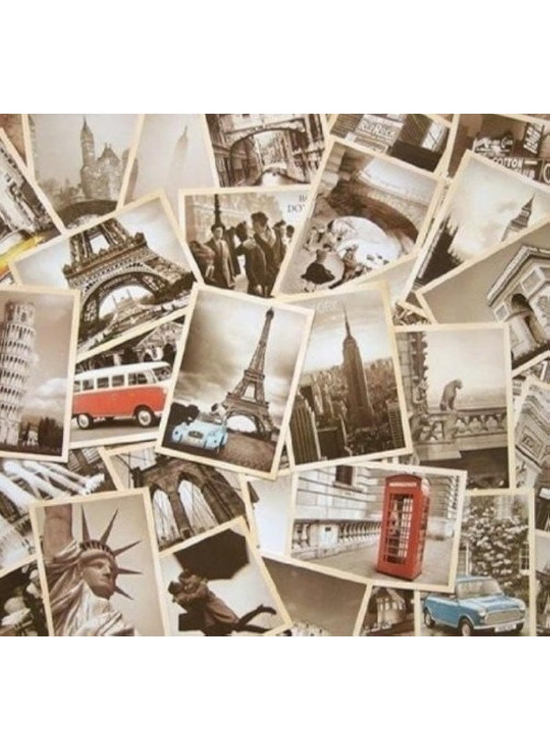 Peachjoy 32 PCS 1 Set Vintage Retro Old Travel Postcards for Worth Collecting - Image 1