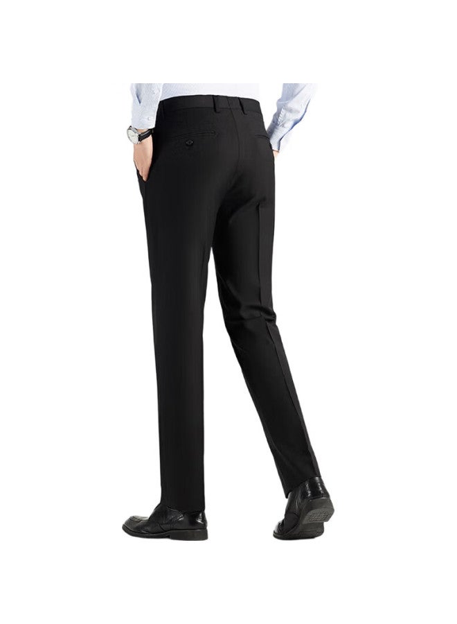 ROMON Men'S High-Waist Wrinkle-Free Business Dress Pants, Casual Trousers, Dad Pants, Elastic Suit Straight-Leg Pants - Image 1