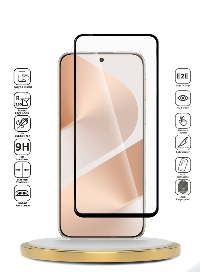 Wtech Huawei Pura 80 5G 2025 Premium E2E Series Full Glue Full Cover Tempered Glass Screen Protector (MSGECN) - Clear/Black - Image 2