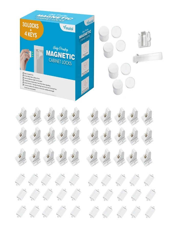 Vmaisi Baby Proofing Magnetic Cabinet Locks (30 Locks and 4 Keys) - Image 1
