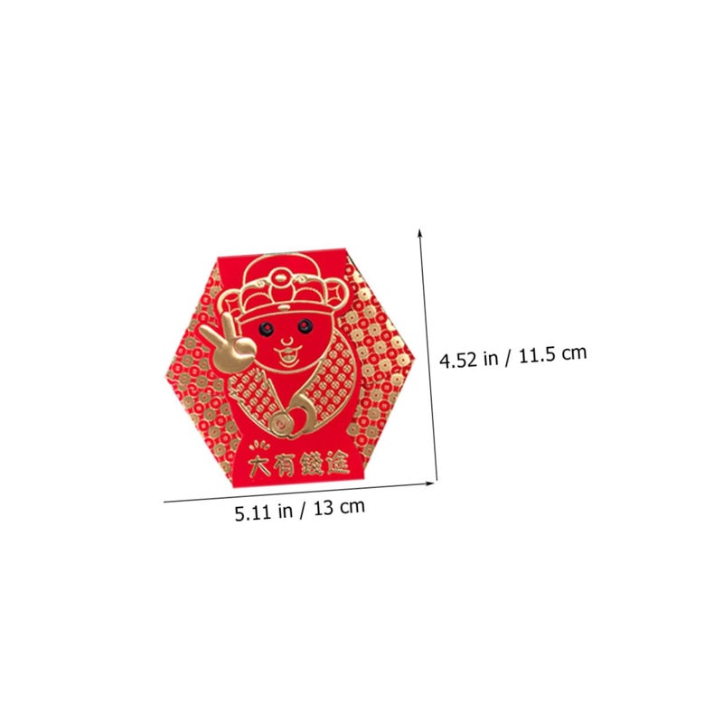 Traditional Chinese Red Envelopes 16Pcs for New Year Birthday Engagement Prosperity - Image 4